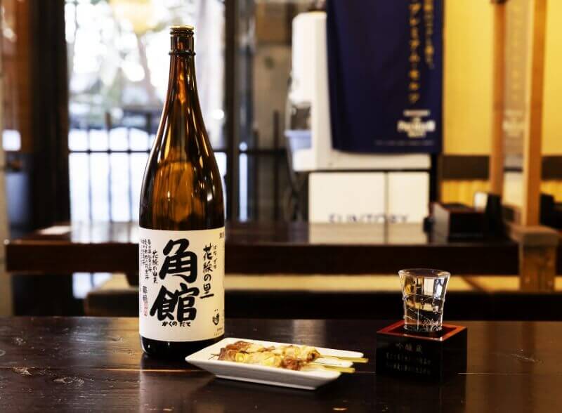 日本酒と串焼き